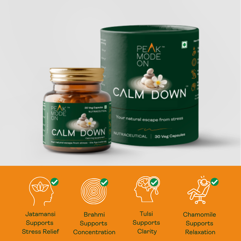 Calm Down | Non-Addictive, Safe | 30 Veg Tablets